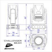 Challenger Beam JB Sytsems - Lyre Beam led  200W avec anneau