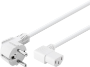 Cordon alimentation IEC coudé blanc 2m