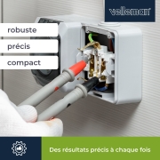 DVM020 Velleman - Multimetre, Tension, courant, résistance, continuité et température