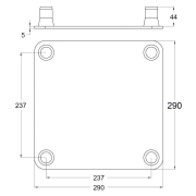 EMQUA-B1 ConteStage - Platine avec 4 demi manchons pour structure 290 carrée