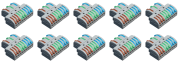 FastCon-1333POW Contest Architectural Lighting - Lot de 10 connections rapides avec couleurs Phase terre neutre 3 x 1 entrées vers 3 x 3 sorties