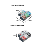 FastCon-1333POW Contest Architectural Lighting - Lot de 10 connections rapides avec couleurs Phase terre neutre 3 x 1 entrées vers 3 x 3 sorties