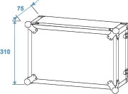 Flight case pour rack d'effet 6U 2 capots version fermeture grenouille