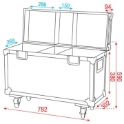 Flight case sur roulette pour 2 Lyres moyennes