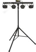 FLORIDABAR-II Algam Lighting – Set de projecteurs led PAR + Derby + Strobe + laser avec stand et housse