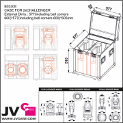 Flight case pour 2 lyres Challenger BSW, Wash ou Beam