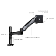 Support d'écran Gravity SA 6131 B montage sur table, bras pivotant