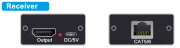 Systeme extendeur HDMI 1080p sur RJ45 avec alimentation par RJ POC