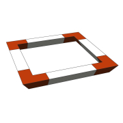 DECO22T-AG01 Contestage - Angle Triangulaire 220 mm 2 directions 50 cm 90° Livré avec 1 kit de jonction