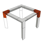 DECO22T-AG02 Contestage - Angle Triangulaire 220 mm 3 directions 50 cm droit 90° Livré avec 2x kits de jonction