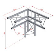 DECO22T-AG02 Contestage - Angle Triangulaire 220 mm 3 directions 50 cm droit 90° Livré avec 2x kits de jonction