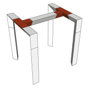 DECO22T-AG04 Contestage - Angle Triangulaire 220 mm 3 directions 90° Livré avec 2x kits de jonction