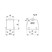 capot droit 10 poles avec type harting sortie M25