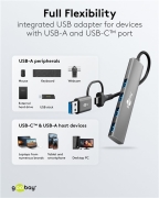 HUB-USBC-USBA Goobay Hub USB Slim 4 Ports 2-en-1 – USB-C / USB-A – 5 Gbit/s