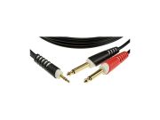 CA-MJSJM3 KLOTZ CABLES - Cordon MiniJack 3,5mm vers 2 Jack 6,35mm Mono 3m