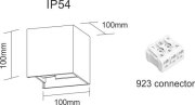 Eclairage LED Extérieur LEK châssis blanc IP54 6.8W 3000K 10°-120° Beneito Faure