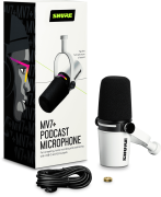 MV7+-W Shure - Micro Podcast XLR et USB-c Blanc
