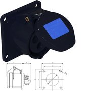 embase P17 femelle 32A 3 points 240V IP44 noire