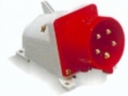 Socle incliné P17 male 16A tétrapolaire 5 broches  IP44 Standard à vis