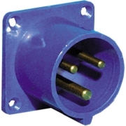 embase P17 male 32A monophasé 3 points 240V IP44 bleue