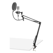 CMS300S Vonyx - Micro USB Studio / Gaming gris argent avec support et filtre anti pop