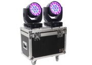 PACK MW19X15ZX Algam lighting - 2 Lyre Wash 19X15W RGBW Zoom 6 - 50° avec flight à roulettes
