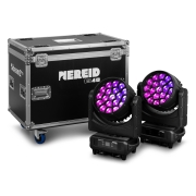 Flight de 2 Nereid1940 BeamZ Pro – 2 Lyres Wash Bee Eyes 19 X 40W RGBW IP65 en flightcase