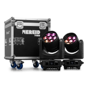 Flight de 2 Nereid760 BeamZ Pro – 2 Lyres Wash Bee Eyes 7 X 60W RGBW IP65 en Flightcase