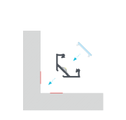 Profilé aluminium d'angle TypeC noir 23x11 mm pour ruban de led largeur max 12mm barre de 2m