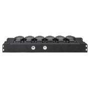 Distributeur de courant 6 prises certifiées IP54 entrée et sortie d'alimentation noires et jaunes