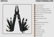 REBAR Black Leatherman - Pince multifonction 17 outils
