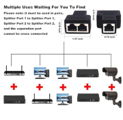 Coupleur séparateur RJ45 2 vers 1 et 1 vers 2
