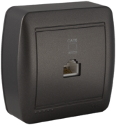 Embase RJ45 cat-6 à monter en saillie graphite