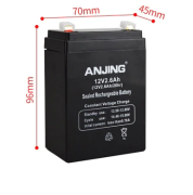 Batterie 12V 2.6Ah 70x45x96 mm