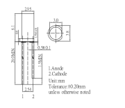 Diode 3mm verte transparente 30mA 108mW 520-530nm idéale bouton Play Pioneer CDJ 2000
