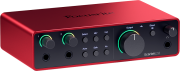 SCARLETT4 Studio Focusrite - Pack Carte son Scarlett4 2i2, 2 entrées 2 sorties 192KHz + micro statique + casque studio