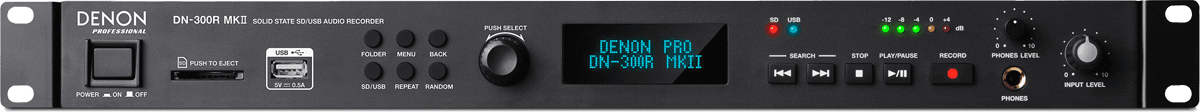 Enregistreur Audio Denon DN300RMKII sur carte SD et clé USB 24bits/48kHz MP3 et WAV