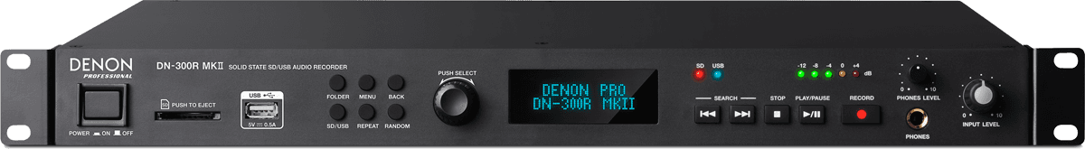 Enregistreur Audio Denon DN300RMKII sur carte SD et clé USB 24bits/48kHz MP3 et WAV