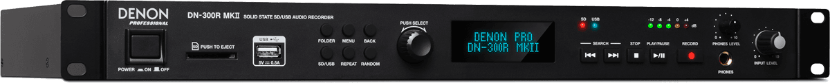 Enregistreur Audio Denon DN300RMKII sur carte SD et clé USB 24bits/48kHz MP3 et WAV