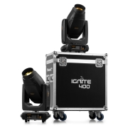 Set IGNITE400 Beamz-pro - Pack de 2 Lyres LED 400W BSW 3en1 CMY Flight Case