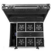 SET BBP62 BeamZ Pro – Pack de 6 projecteurs sur batteries 6X12W IP65 avec Flight de charge