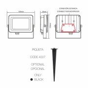 Projecteur Led étanche blanc Beneito et faure SKY 20W blanc chaud 3000K 2300 lumens