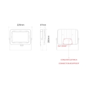 Projecteur Led étanche blanc Beneito et faure SKY 40W blanc chaud 3000K 3500 lumens