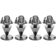 Lot de 4 cônes de découplages noir chromé à hauteur variable pour enceintes