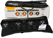 STAGEBAR-II Algam Lighting – Set de projecteurs led PAR + Derby + Strobe + laser avec stand et housse