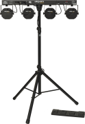 STAGEBAR-II Algam Lighting – Set de projecteurs led PAR + Derby + Strobe + laser avec stand et housse