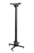 Support plafond pour vidéoprojecteur, Orientable et inclinable, Hauteur réglable 70-117 cm, Coloris Noir