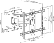 Support écran mural de 37 à 70 pouces orientable double