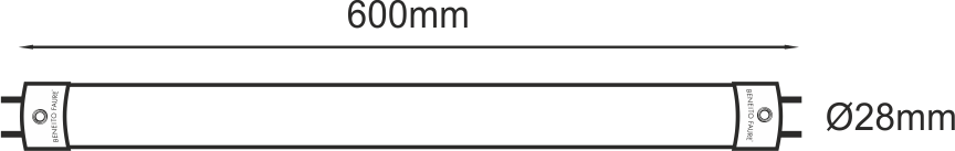 Tube fluo à LED T8 60cm Blanc chaud 3000K 10W