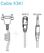 X3K1 Sennheiser - Câble de connexion pour combiné avec XLR 3 broches et Jack TRS